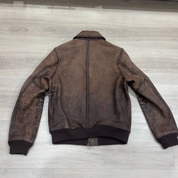 Polo Ralph Lauren 100% Cow Leather Boys Youth Bomber Jacket  Large (14-16) - Picture 7 of 7